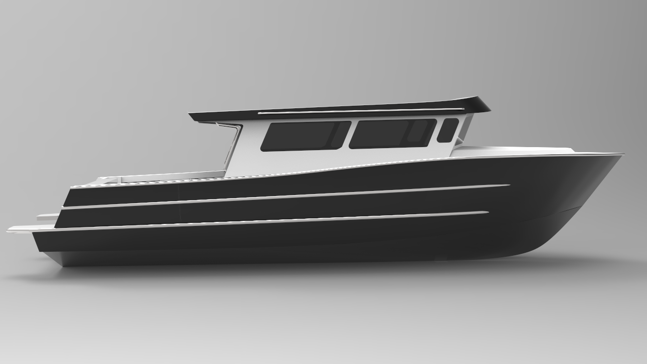 Aluminum cruiser boat plans - 45ft custom yacht design by naval architect